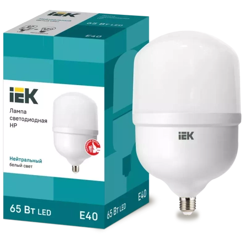 Лампа светодиодная HP 65Вт 230В 4000К Е40 IEK LLE-HP-65-230-40-E40