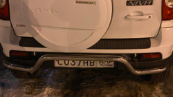 Защита заднего бампера «Волна» (Ø=63,5 мм), Chevrolet Niva (03.2009 -)/Lada Niva (07.2020 -)  (нержавеющая сталь)
