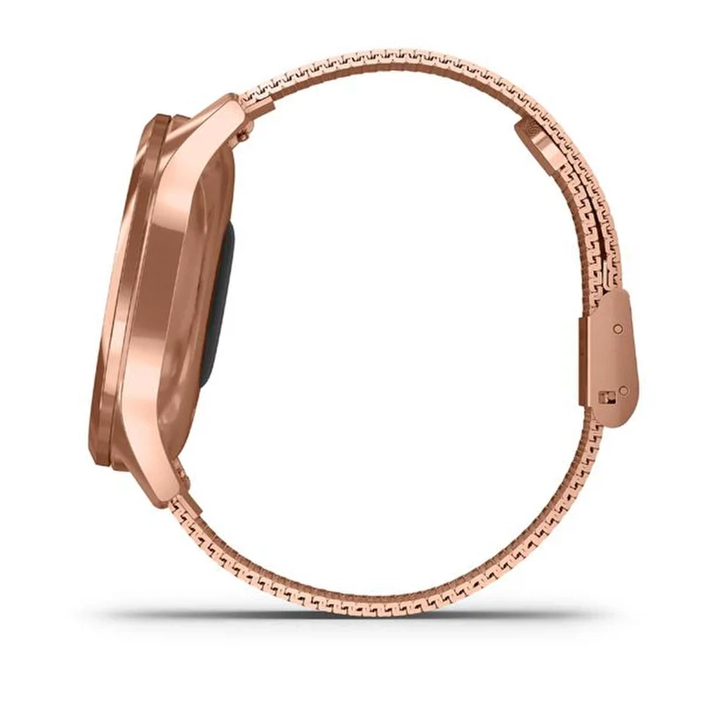 Часы для фитнеса Garmin vivomove Luxe розовое золото PVD 18K с ремешком "миланская петля", 010-02241-24