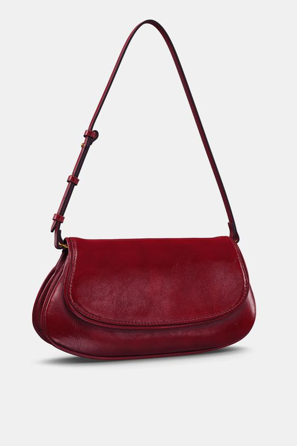 ZARA СУМКА ЧЕРЕЗ ПЛЕЧО С КЛАПАНОМ, КРАСНЫЙ