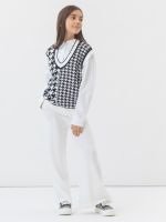 Жилет черно-белый для девочки арт. АТ951