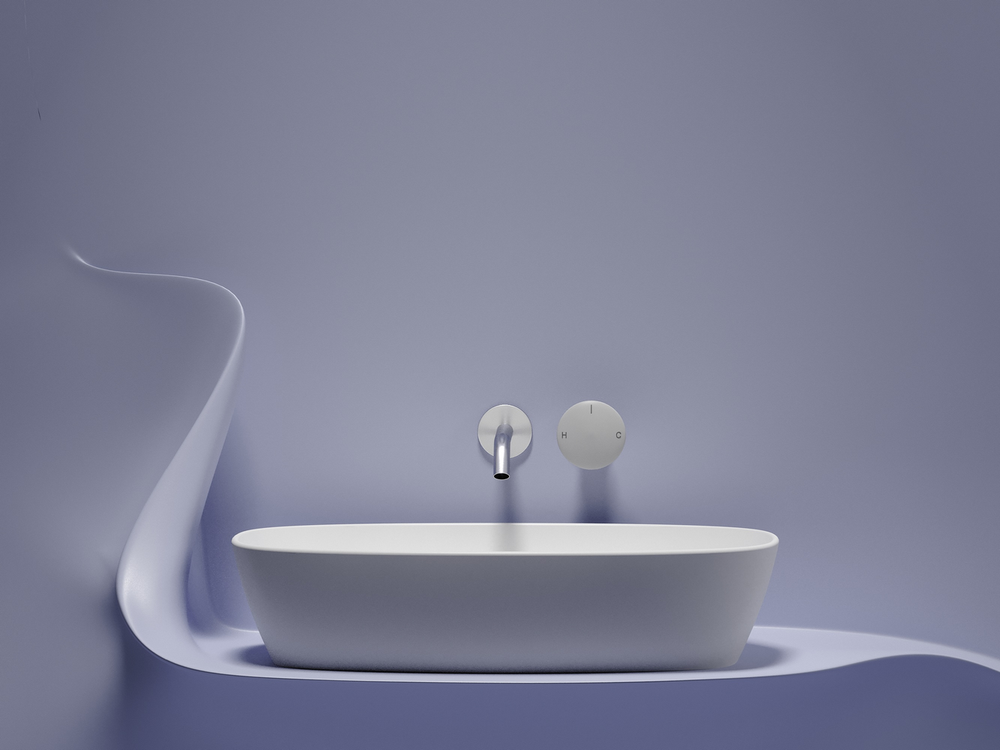 Умывальник чаша накладная овальная (цвет Белый Матовый) Element 610x385x140 мм