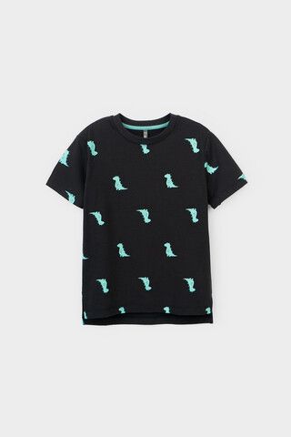 фуфайка  для мальчика  КР 301984/черное дерево,зеленые динозавры