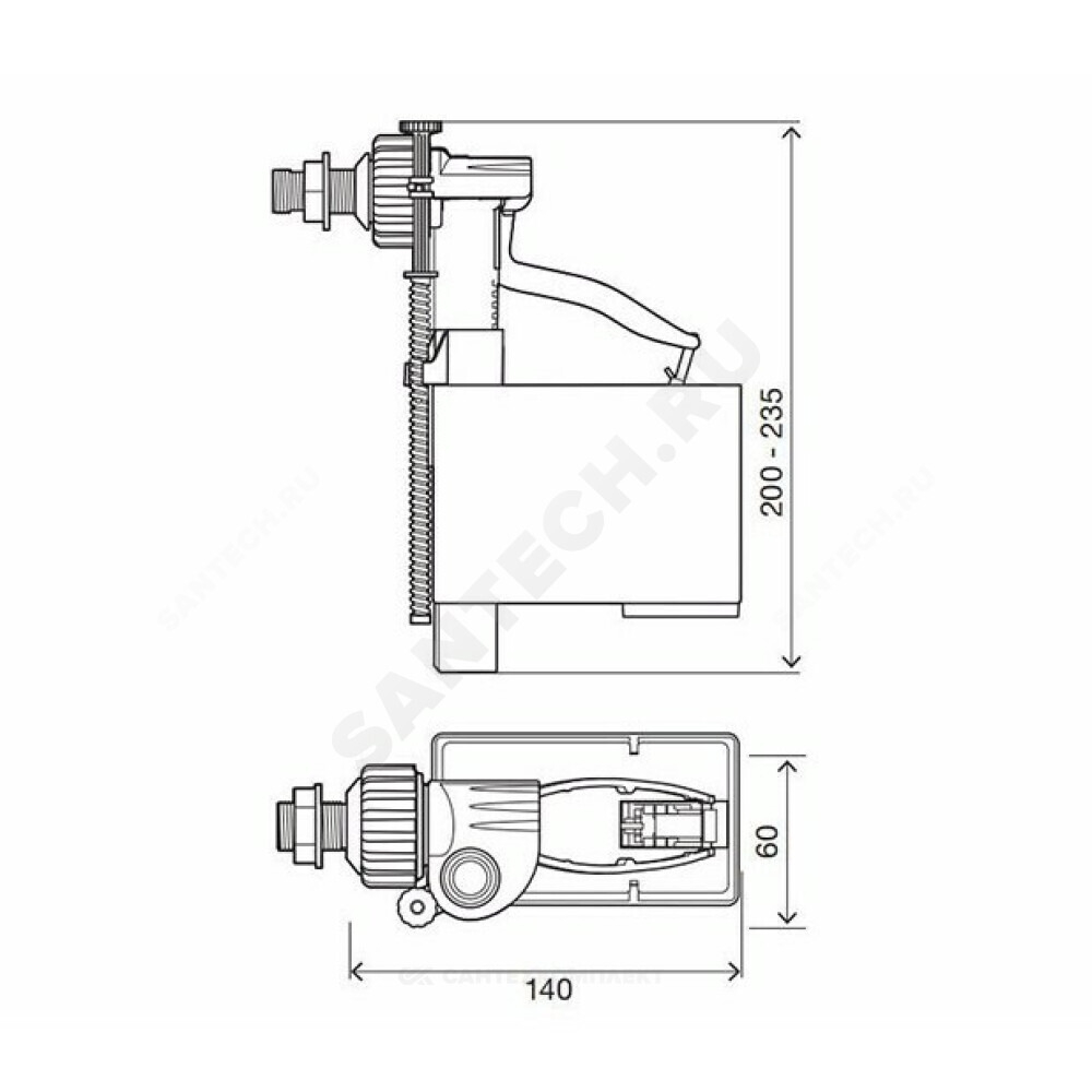 Арматура для бачка наливная Uni Jolly 1/2" боковое подключение OLI 560170/044992