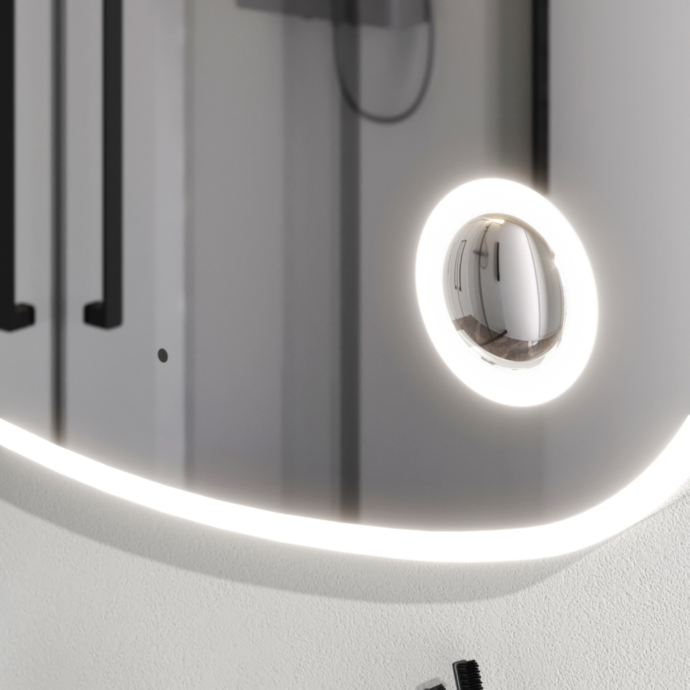 Зеркало с контурной LED-подсветкой, ИК сенсором и косметическим зеркалом, 100 см AM.PM Func M8FMOX1003SA