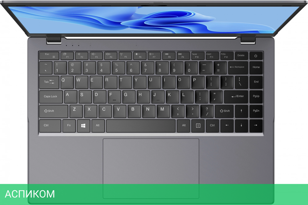 Ноутбук Chuwi GemiBook Xpro N-series N100 8Gb SSD256Gb Intel UHD Graphics 14.1" IPS FHD (1920x1080) Windows 11 Home grey WiFi BT Cam 5000mAh (1746155)