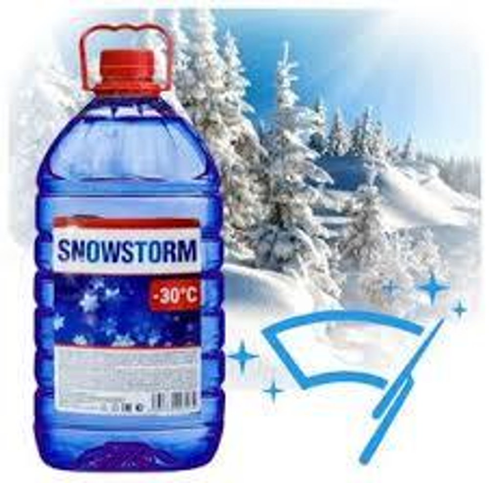 Незамерзайка. Жидкость для стеклоомывателя SNOW STORM (-30С) 4л желт. крышка