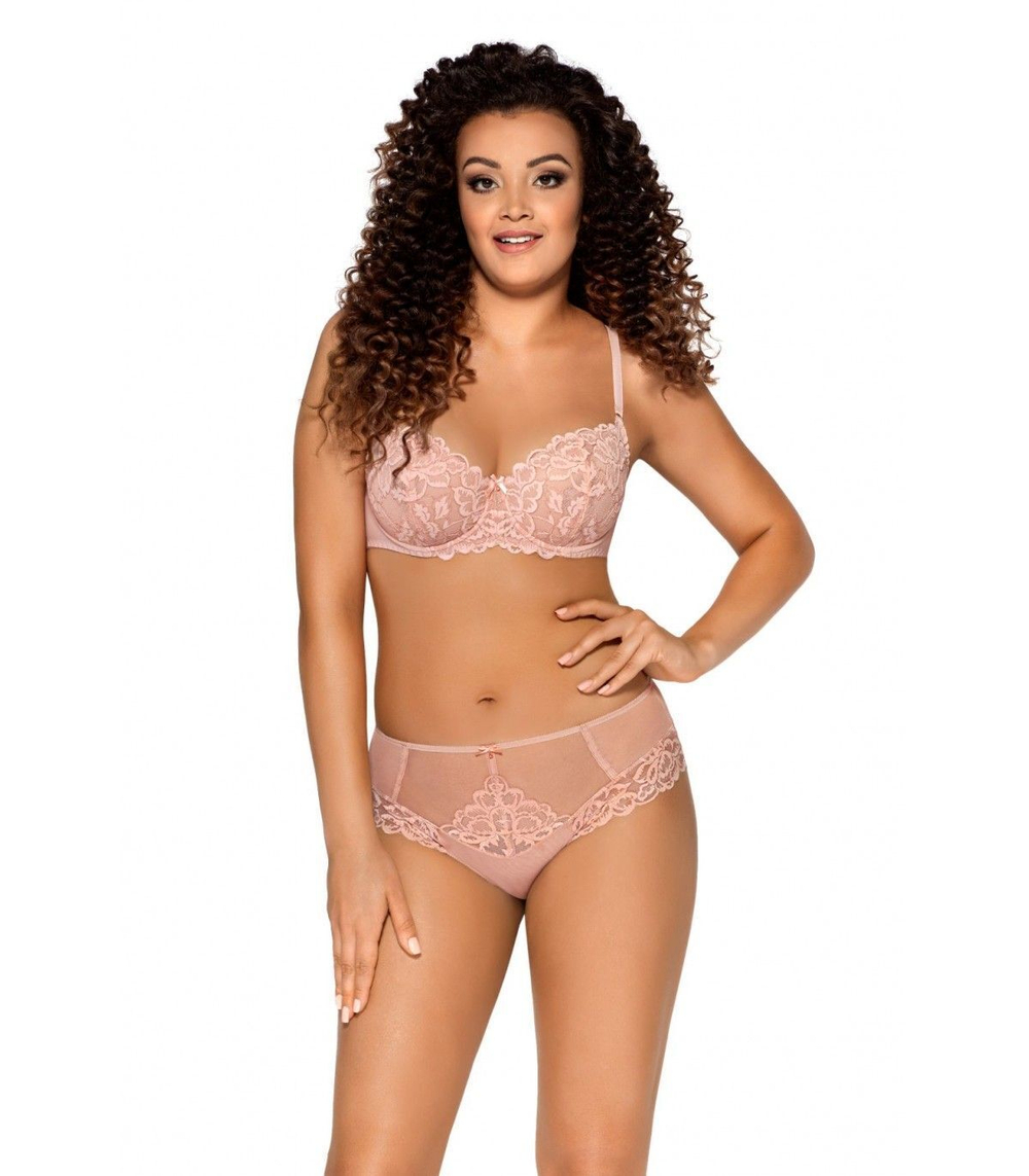 Бюстгальтер на косточках с мягкими чашками из нежного кружева (Размер: 70E) (Цвет: темно-синий)