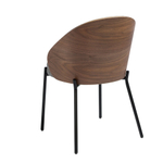 Обеденный стул 4115/DC-S197A из ткани и орехового шпона