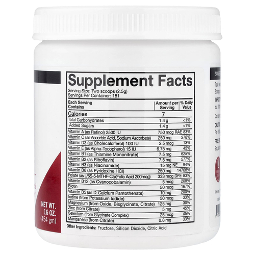 Kirkman Labs, Super Nu-Thera®, подслащенный порошок, 454 г (16 унций)