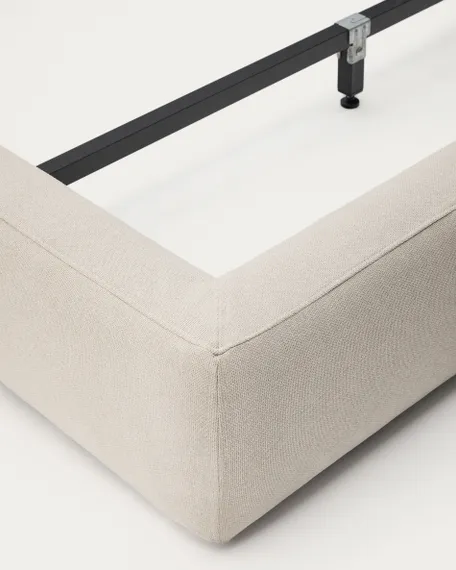 Кровать Blok бежевая со съемными чехлами под матрас 90х200 см