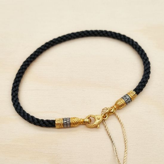 500121 Браслет текстильный. Иисусова молитва, Замок - рыбка. 3 мм