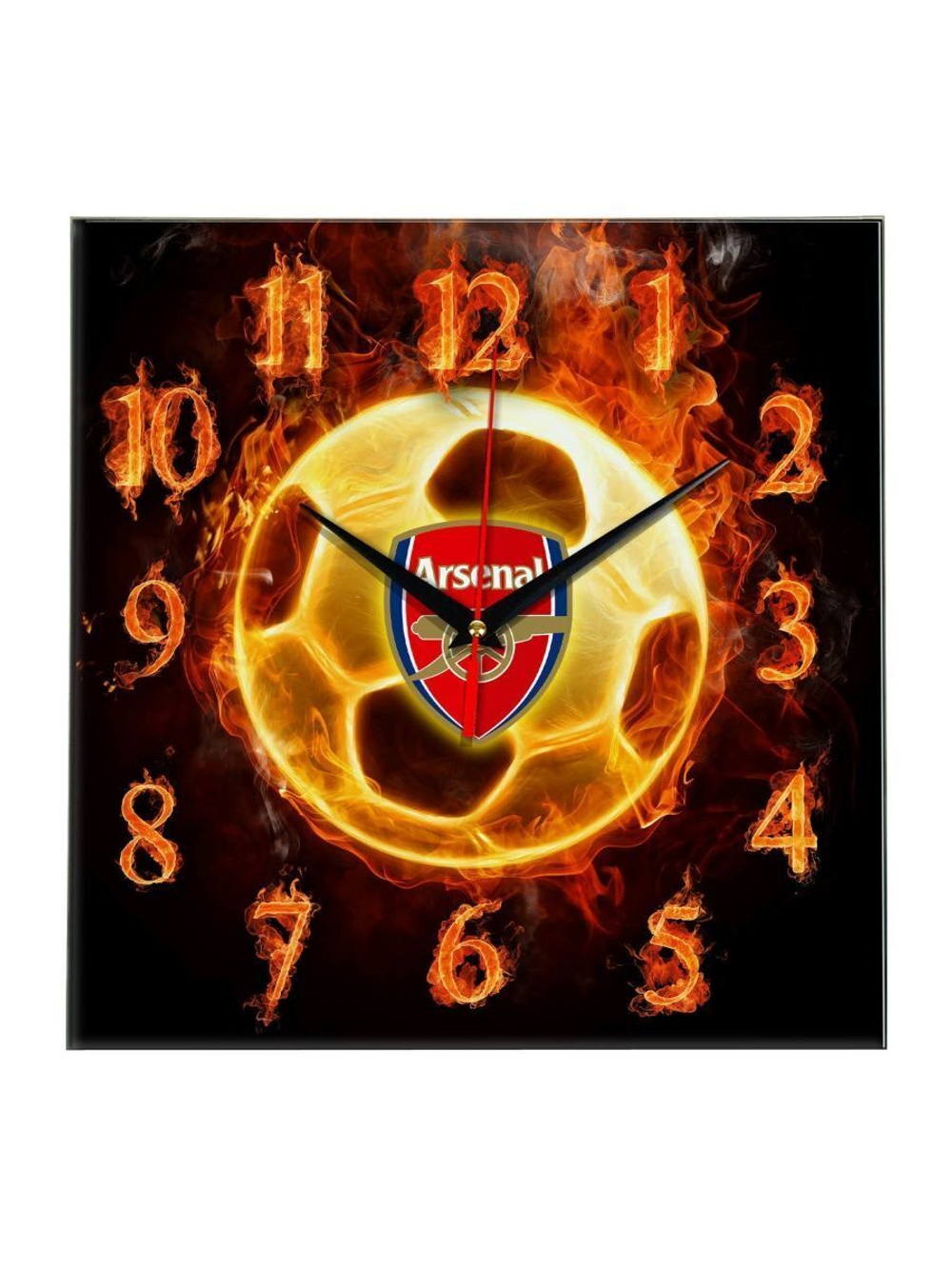 Настенные часы "Огненный футболист ARSENAL" Декор для дома, подарок