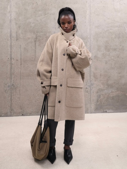 Бежевое пальто COLINE на пуговицах