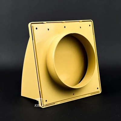 Вывод, выход стенной 175х175 мм с обратным клапаном с выходом D100 бежевый