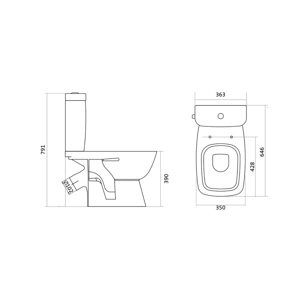 Унитаз-компакт "Нео Лайт 2PA" slim (кос.в,нижн.под,2-кн.арм,Oliveira, дюро/лифт/съём сид.) (Santek)