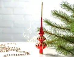 С2329/1 Елочная макушка Капель 25,5 см, красный, Ёлочка