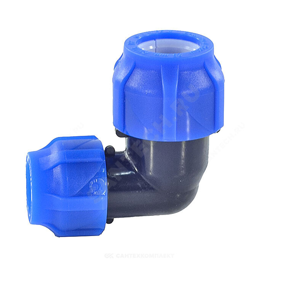 Отвод компрессионный ПЭ переходной Дн 32х25х90гр Ру16 VALFEX 121001223225