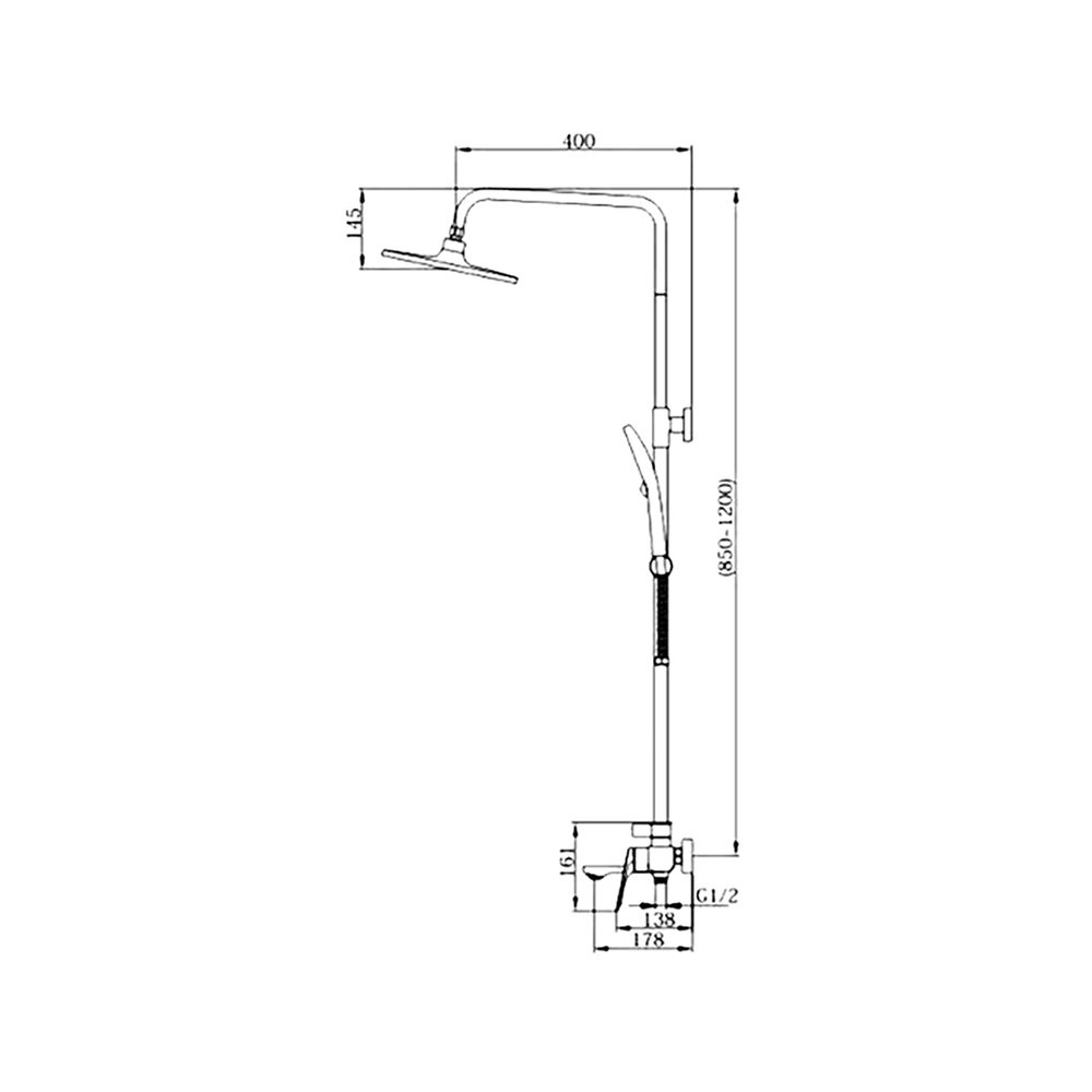 Душевая система 35к HB24816  HAIBA лейка "Тропический душ" ХРОМ