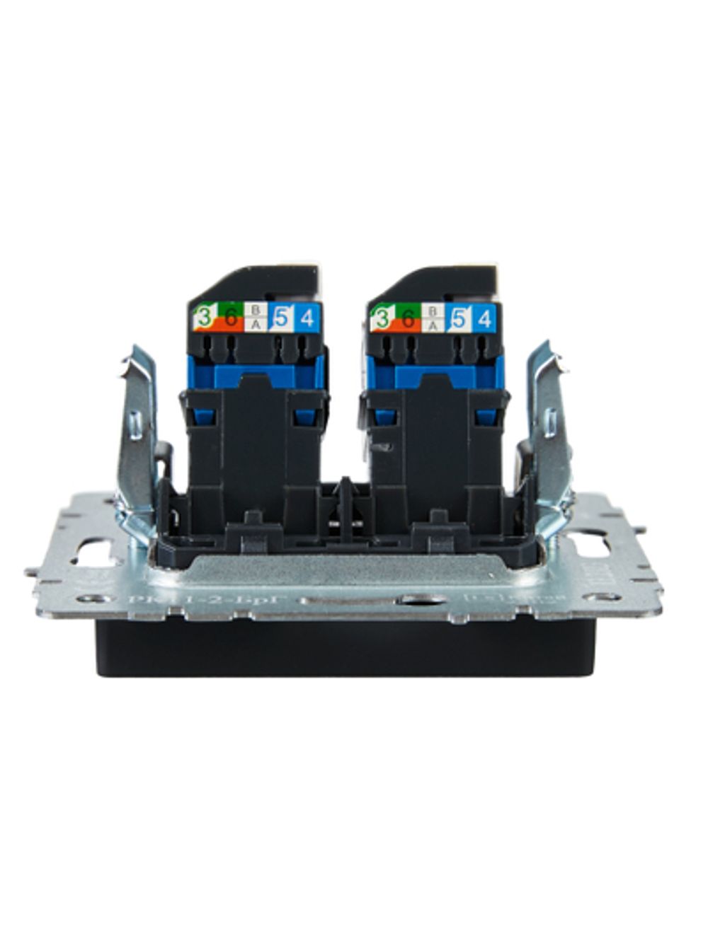 BRITE Розетка компьютерная двойная RJ45 кат.6 РК11-2-БрГ графит IEK
