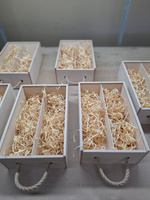 Короб винный деревянный серия "АКРИЛ" №3, на 3 бутылки, без покраски