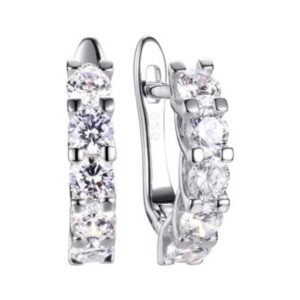 Серьги из серебра с фианитами