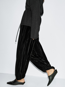 Massimo Dutti Бархатные брюки Саруэль, черный