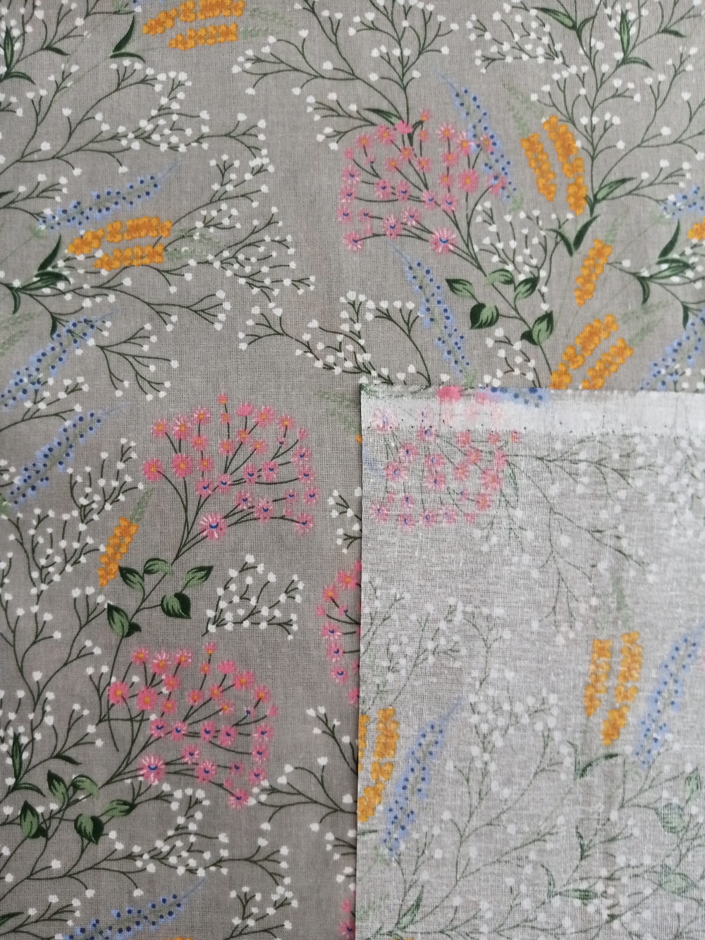 Ткань бязь плательная, рис. "Полевые цветы", ширина 150 см, арт. 985