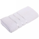 Полотенце махровое 100*150см «LUNA» цвет белый 01000 плотность 360гр/м2 с петелькой-подвесом