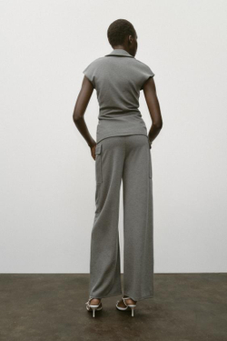 ZARA БРЮКИ ПИКЕ С КАРМАНАМИ, АНТРАЦИТОВО-СЕРЫЙ