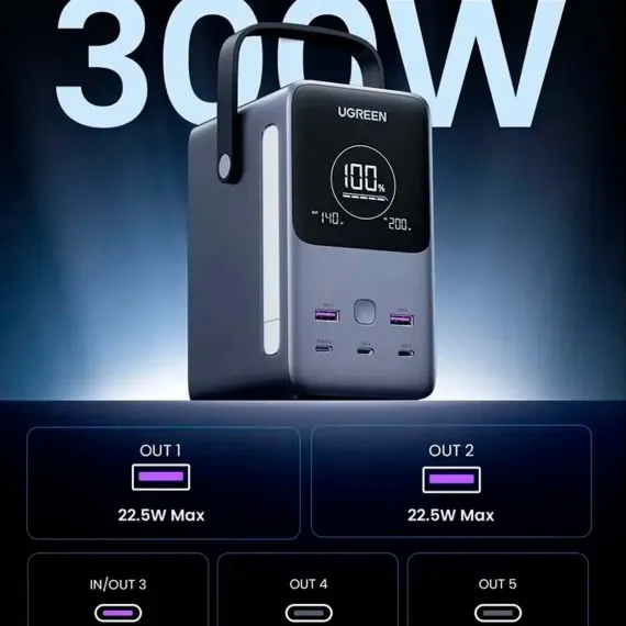 UGREEN PB770 48000mAh 300W 3USB-C + 2USB-A Grey