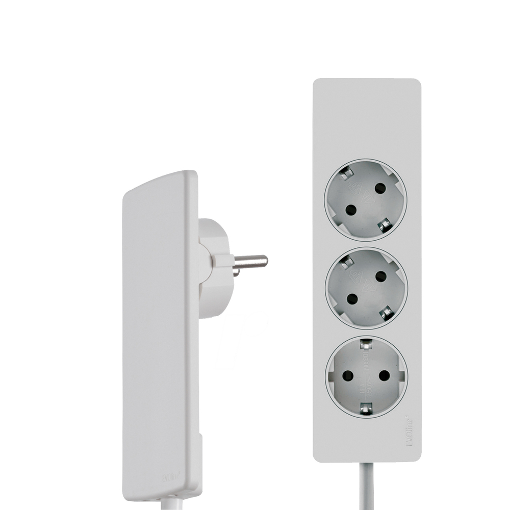 Плоская вилка с удлинителем Evoline Plug 1510 0015 6300