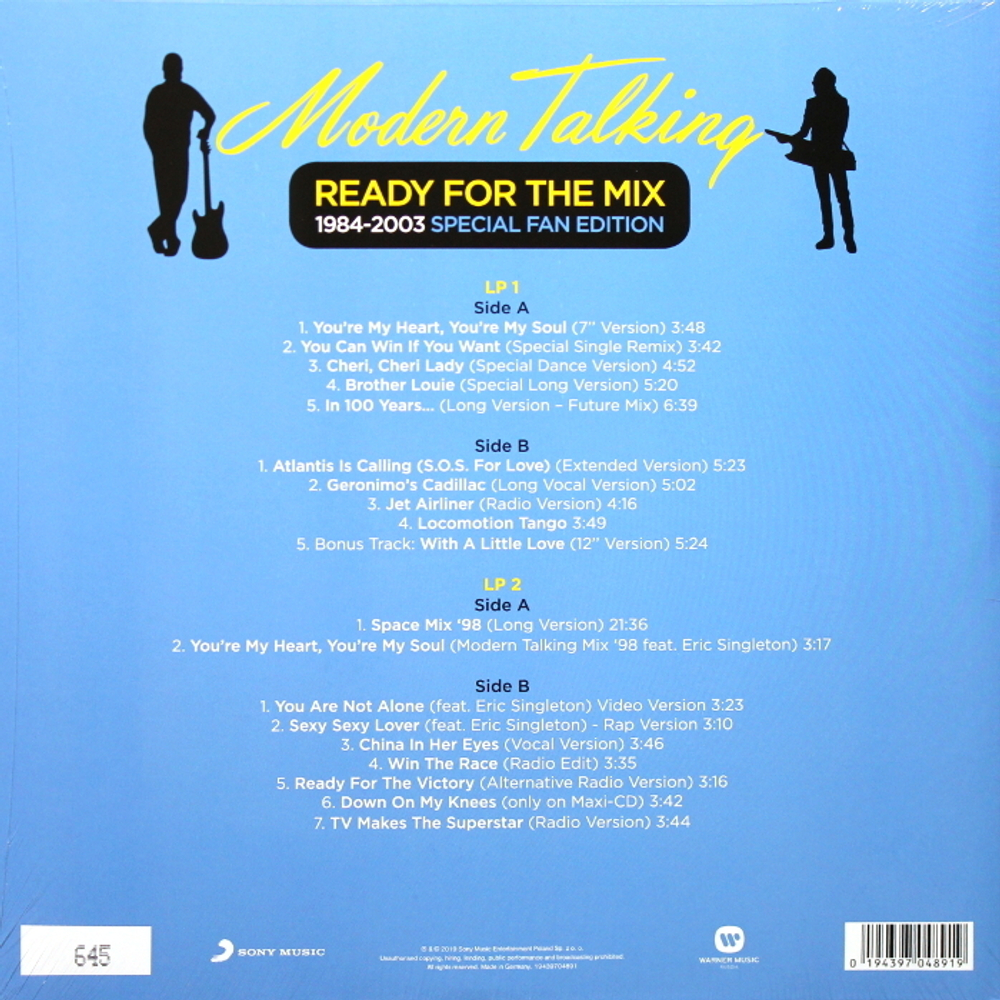 Modern Talking / Ready For The Mix 1984-2003 (Special Fan Edition)(Coloured Vinyl)(2LP)