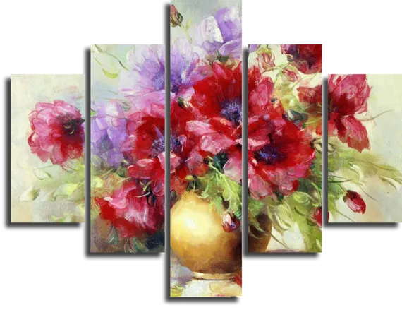 Модульная картина "Цветы в вазе"