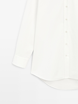 Massimo Dutti Длинная струящаяся рубашка - Limited Edition, белый