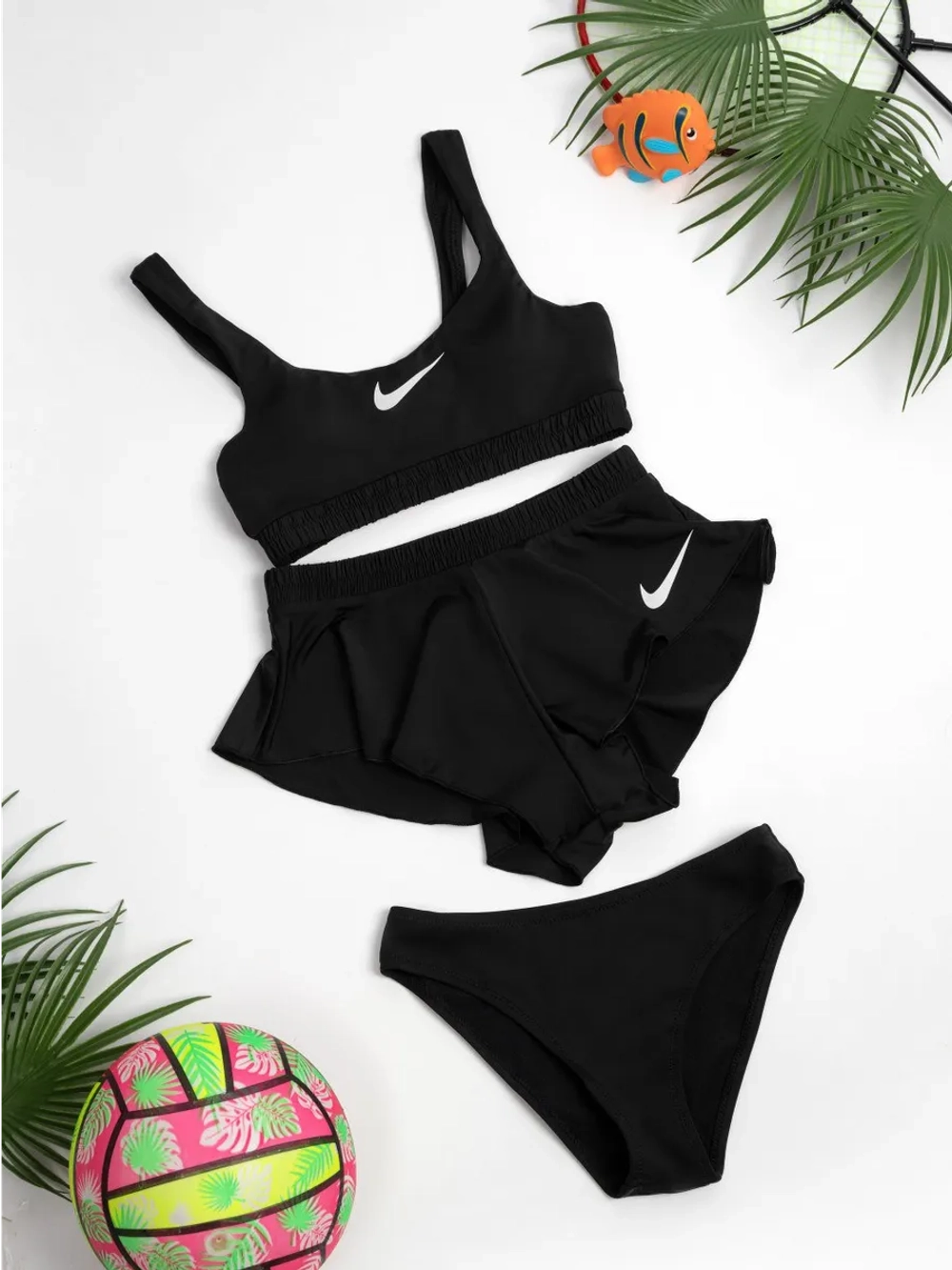 купальник раздельный 3 в 1 спортивный с шортами и топ