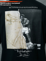 Футболка оверсайз хлопковая черная Legenda Витрувианский человек