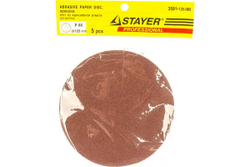 Круг шлифовальный универсальный 5 шт. (125 мм; Р80) Stayer 3581-125-080