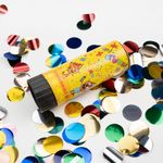 Хлопушка пружинная (4/10 см), Три Кота, Круги фольга, Ассорти, Металлик, 1 шт.