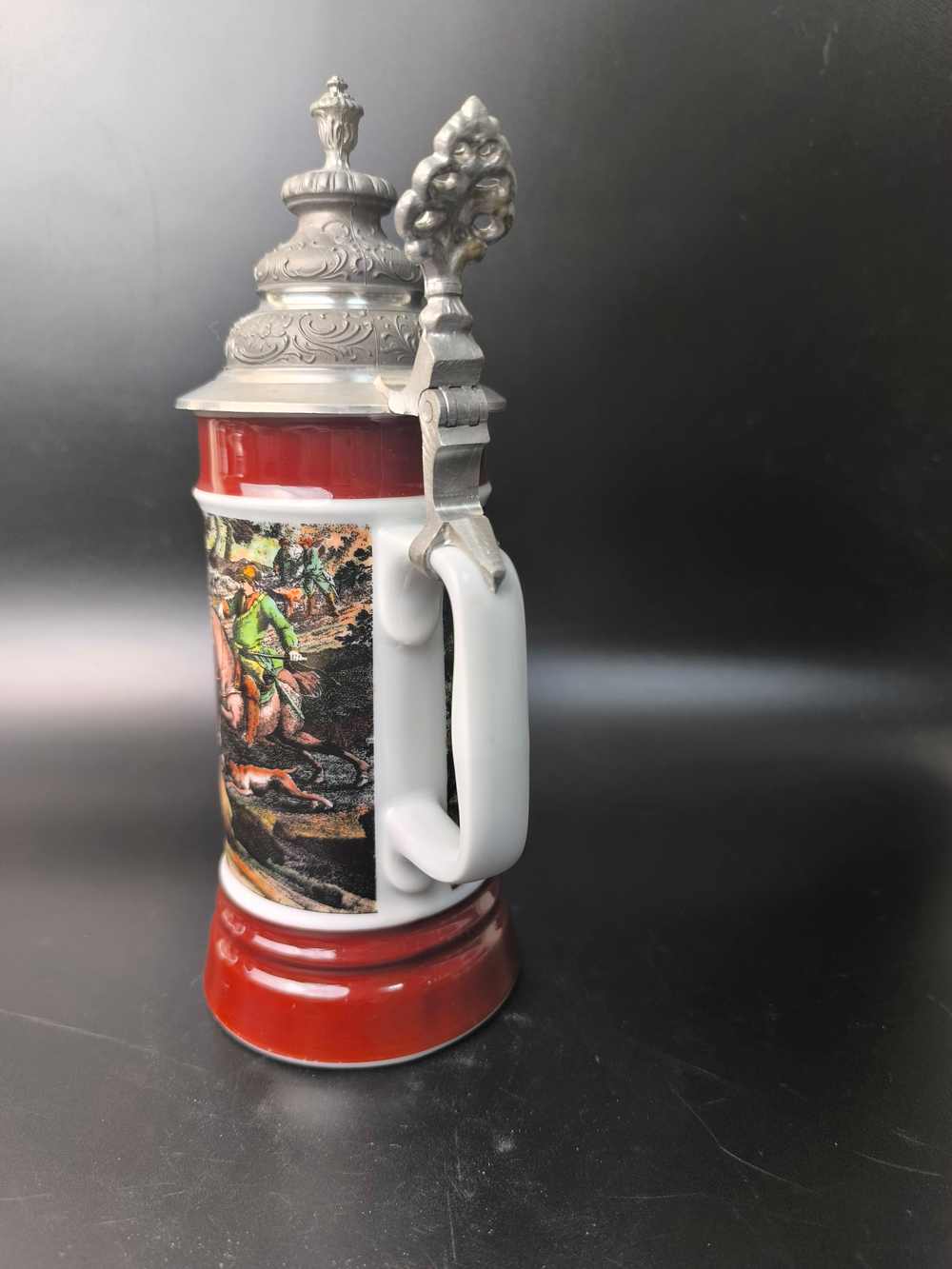 Кружка пивная (керамика с оловянной крышкой) Германия