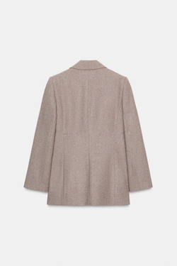 ZARA БЛЕЙЗЕР В ЁЛОЧКУ, РЫЖЕВАТО-КОРИЧНЕВЫЙ