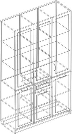Сервант "Филадельфия" ГФ-03 (дуб баррик/жалюзи серый), Велес