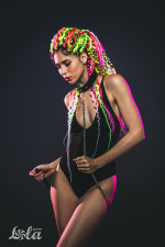 Черный ошейник 53,8см с поводком Lola Games Party Hard Wild 1087-01lola