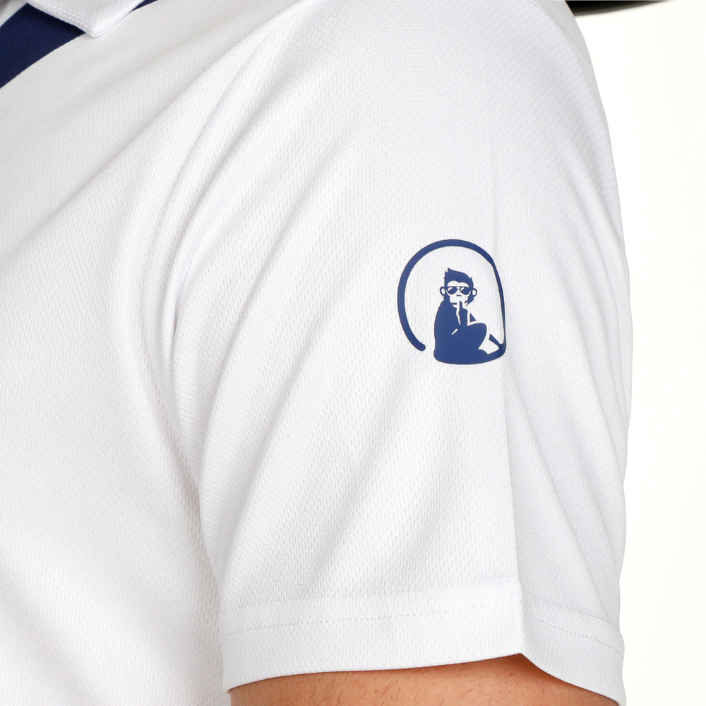 Мужское теннисное поло Quiet Please Retro Stripe Tournament Polo Men - White