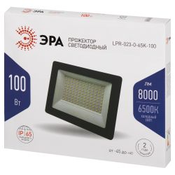 Прожектор светодиодный уличный ЭРА LPR-023-0-65K-100 100Вт 8000лм 6500K КСС Д 120° 2 года IP65 черный | Прожекторы Стандарт