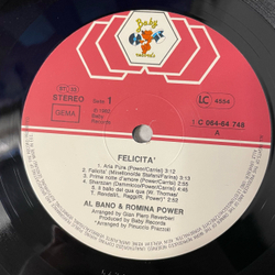 Винтажная виниловая пластинка LP Al Bano and Romina Power Felicita (Германия 1982)