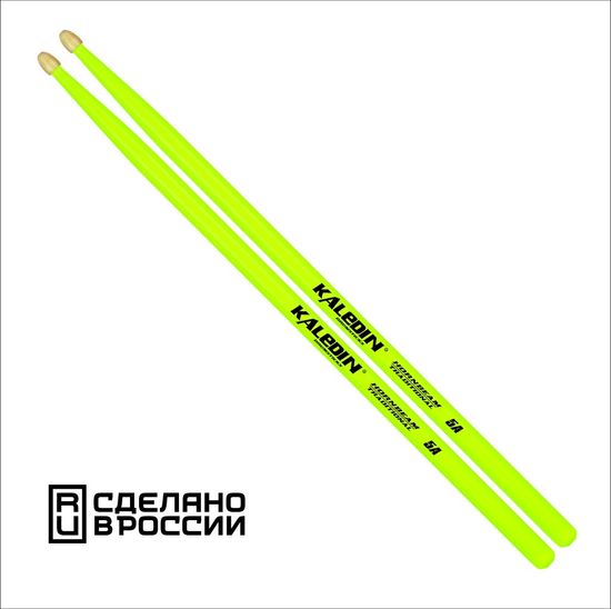 Барабанные палочки, граб, флуоресцентные, Kaledin Drumsticks 5A Yellow 7KLHBYL5A