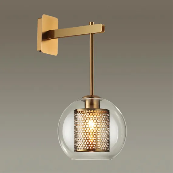 4939/1W PENDANT ODL22 291 античн.бронза/металл/прозрачный/стекло Бра E27 1*40W CLOCKY