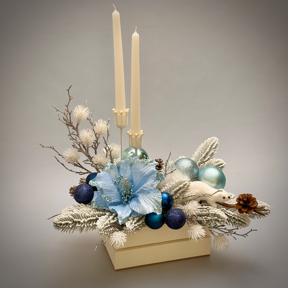 «Снежная сказка» - новогодняя композиция со свечами