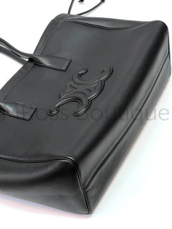Черная сумка Celine Cabas из гладкой телячьей кожи